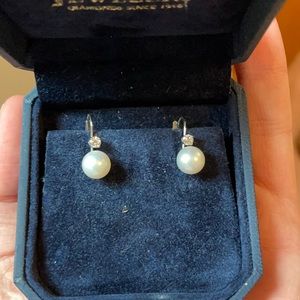 Diamond and Pearl Earrings